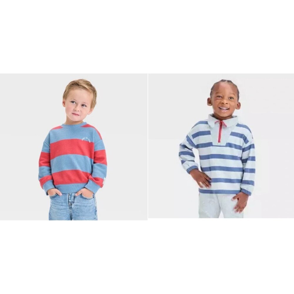 Cat & Jack boys fleece half-zip sweatshirt & love to play sweatshirt size 12MNWT